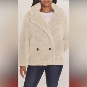 GAP Sherpa Jacket Cream Double Breasted Lined Women’s Size XL New with Tags